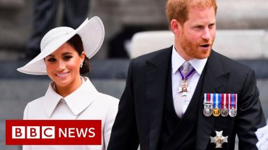 Prince Harry and Meghan return to the UK for Queen's Platinum Jubilee celebrations - BBC News