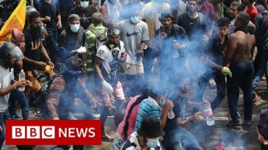Sri Lanka swears in acting president after mass protests - BBC News
