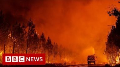 France wildfire forces thousands to flee - BBC News
