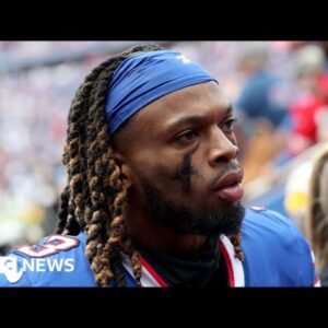 NFL star Damar Hamlin remains in critical condition after cardiac arrest - BBC News