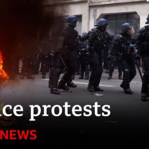 France pension reform protesters clash with riot police - BBC News