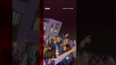 Eurovision fans sing You'll Never Walk Alone in Liverpool #Shorts #Eurovision #BBCNews