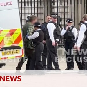 Controlled explosion after man arrested outside Buckingham Palace, London police say - BBC News