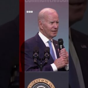 Joe Biden confuses audience after addressing crowd member with "God save the Queen" #Shorts #BBCNews