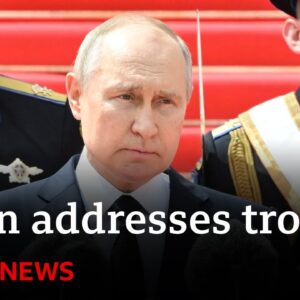 Russian troops 'stopped a civil war', Putin tells military - BBC News