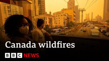 Tens of millions under air quality warnings as fires burn - BBC News