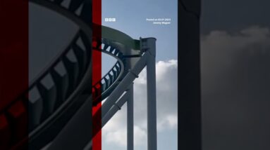US rollercoaster shut down after visitor spots crack. #Shorts #NorthCarolina #Rollercoaster #BBCNews