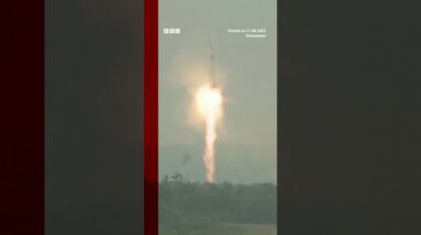 Moment Russia launches rocket to the moon. #shorts  #russia #space #bbcnews