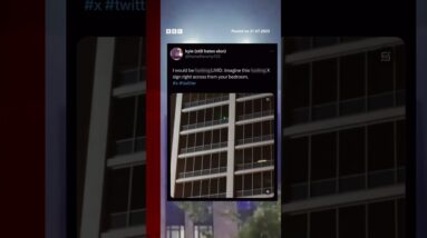 Elon Musk’s new flashing X sign has annoyed locals. #Shorts #Twitter #BBCNews