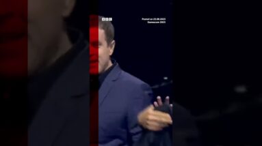 A fan stormed the stage at Gamescom to ask for GTA VI. #Shorts #Gamescom #BBCNews