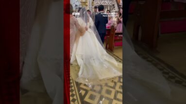 Bride walks down flooded aisle after Typhoon Doksuri - BBC News. #Malolos #BBCNews #Shorts