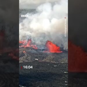 Hawaii's Kilauea volcano erupted again on Sunday. #Shorts #KilaueaVolcano #BBCNews