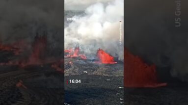 Hawaii's Kilauea volcano erupted again on Sunday. #Shorts #KilaueaVolcano #BBCNews