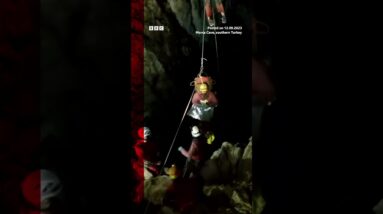 A US caver was stuck in Turkey's third deepest cave for over a week. #Shorts #Turkey #BBCNews