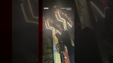 Passengers left hanging upside down as ride malfunctions in Canada. #Shorts #BBCNews