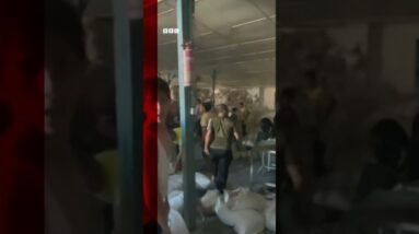 People in Gaza have broken into warehouses in search of basic supplies. #Shorts #Gaza #BBCNews