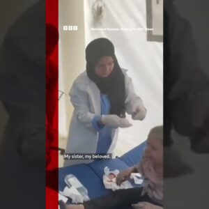 Moment injured Gaza girl sees baby sister is alive #Shorts #Gaza #Israel #BBCNews