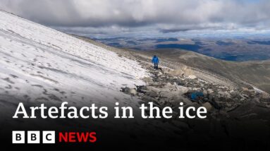 Melting glaciers reveal hidden Viking artefacts - BBC News
