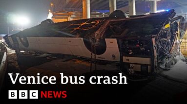 Venice tourist bus plunges from bridge, killing 21 - BBC News