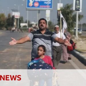 What does the journey through the Gaza evacuation corridor look like? - BBC News