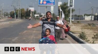 What does the journey through the Gaza evacuation corridor look like? - BBC News