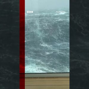Huge waves filmed on cruise ship in storm in Bay of Bisacy #Shorts #CruiseShip #BBCNews