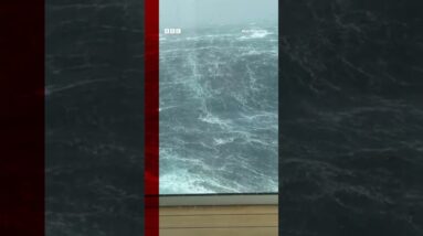 Huge waves filmed on cruise ship in storm in Bay of Bisacy #Shorts #CruiseShip #BBCNews