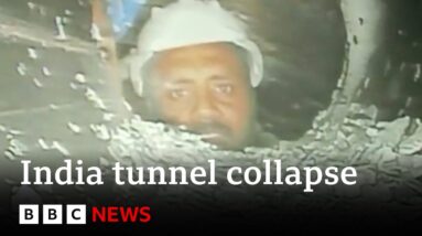 Uttarakhand tunnel collapse: First video of trapped Indian workers - BBC News
