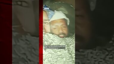 First video of Indian workers trapped in tunnel. #Shorts #Uttarakhand #BBCNews