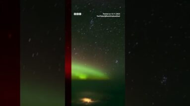 Pilot captures Aurora Borealis over Canada. #Shorts #AuroraBorealis #Canada #Flight #BBCNews