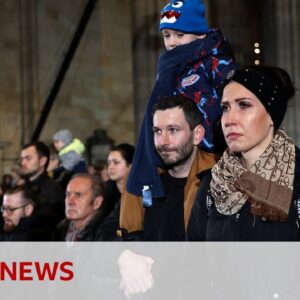 Czech Republic falls silent to mourn Prague university mass shooting victims | BBC News