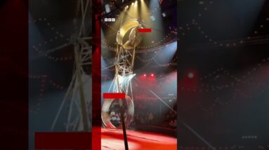 Circus performer falls from 'wheel of death'. #Circus #CircusPerformer #Shorts #BBCNews
