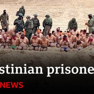 Images emerge of Palestinian captives stripped and bound in Gaza | BBC News
