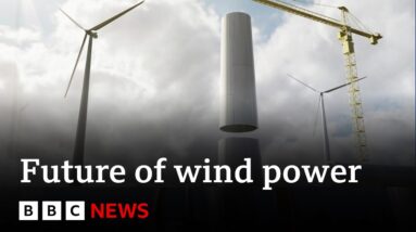 Sweden’s giant wooden wind turbine promises greener future | BBC News