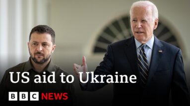 Ukraine war: Zelensky arrives in US in bid to rescue $60bn military aid | BBC News