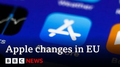 Apple forced to allow rival app stores on iPhones in EU | BBC News