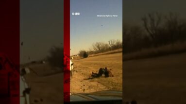 A police officer was hit by a car while carrying out a traffic stop in Oklahoma. #Oklahoma #Shorts