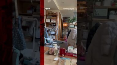 House shakes after powerful earthquake hits Japan #Shorts #Japan #BBCNews