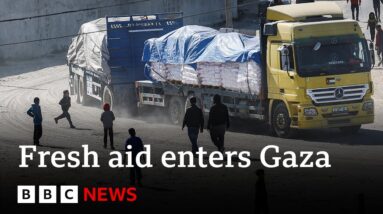 Israel-Gaza: Aid package delivered to people in Gaza | BBC News