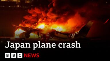 Japan Airlines jet in flames after crash with earthquake relief plane at Tokyo airport - BBC News