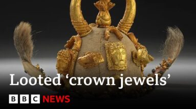 'Crown jewels' looted by British soldiers returned to Ghana on loan | BBC News