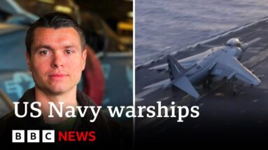 On board US warships guarding against Houthi attacks I BBC News