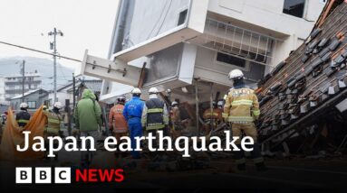 Japan earthquake: Death toll climbs to 64 as rescuers race to survivors | BBC News