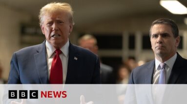 Donald Trump gives speech as New York criminal trial date set | BBC News