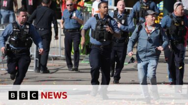 Kansas City Police confirm one dead after shooting near Super Bowl victory parade | BBC News