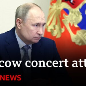 Vladimir Putin claims Moscow attackers caught 'trying to escape towards Ukraine' | BBC News