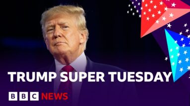 Trump attacks Biden in Super Tuesday speech and makes no mention of Haley | BBC News