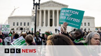 US Supreme Court hears arguments in abortion pill case | BBC News
