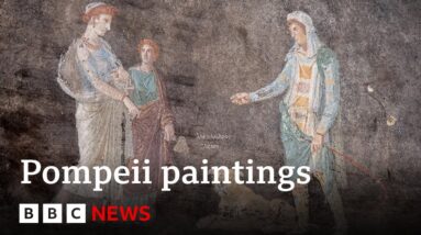New paintings discovered in Pompeii excavation | BBC News