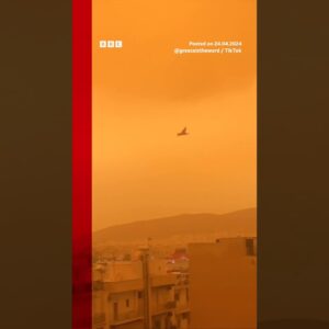 Orange Sahara dust haze descends over Athens. #Greece #Shorts #BBCNews